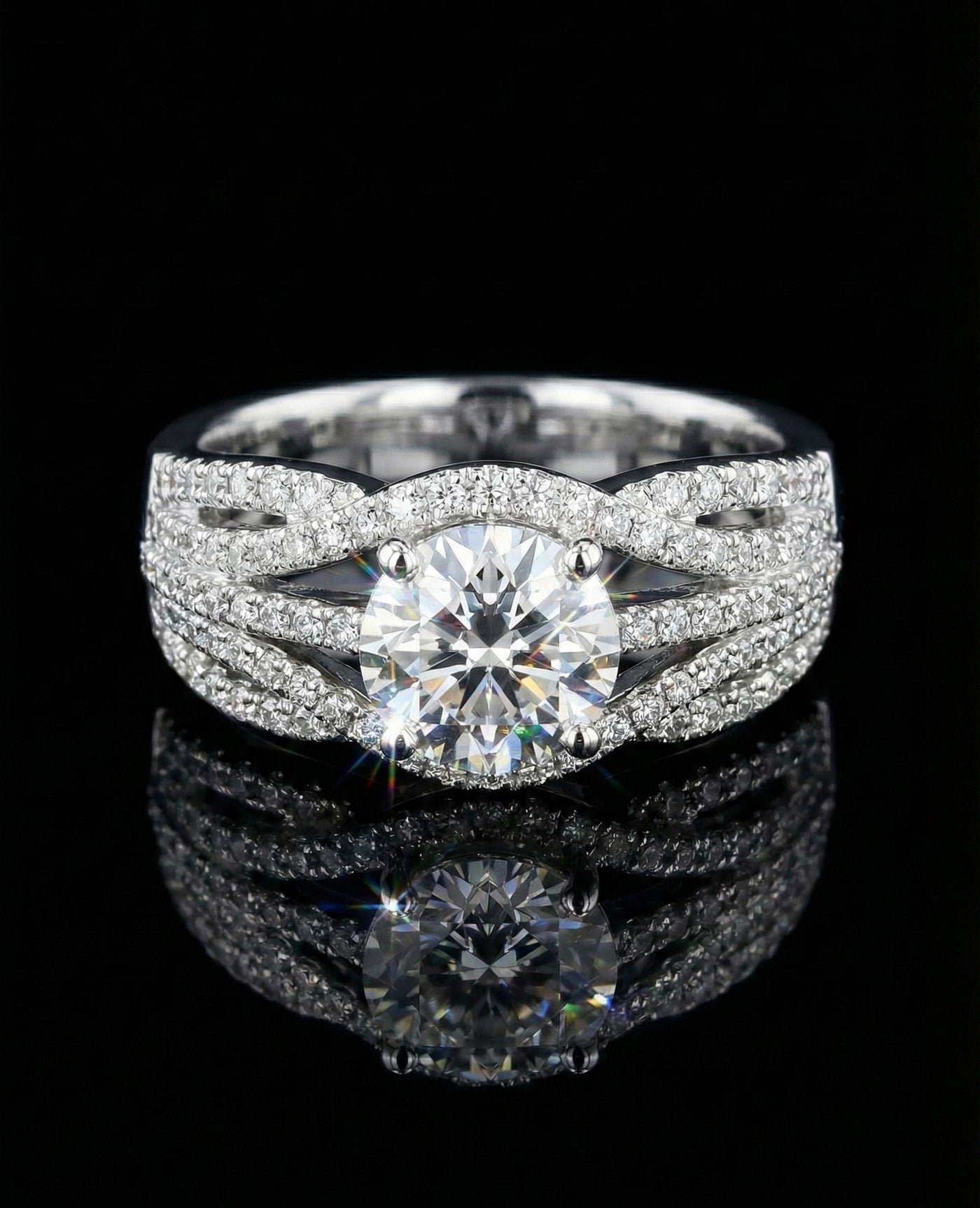 Infinite spilt 1Ct Moissanite Wedding/Promise Ring