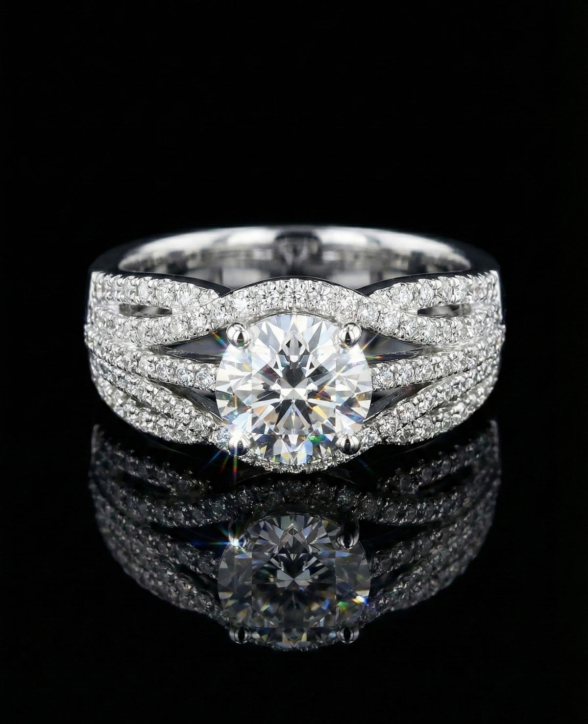 Infinite spilt 1Ct Moissanite Wedding/Promise Ring