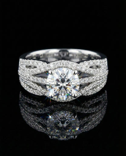 Infinite spilt 1Ct Moissanite Wedding/Promise Ring