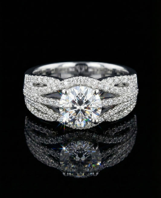 Infinite spilt 1Ct Moissanite Wedding/Promise Ring