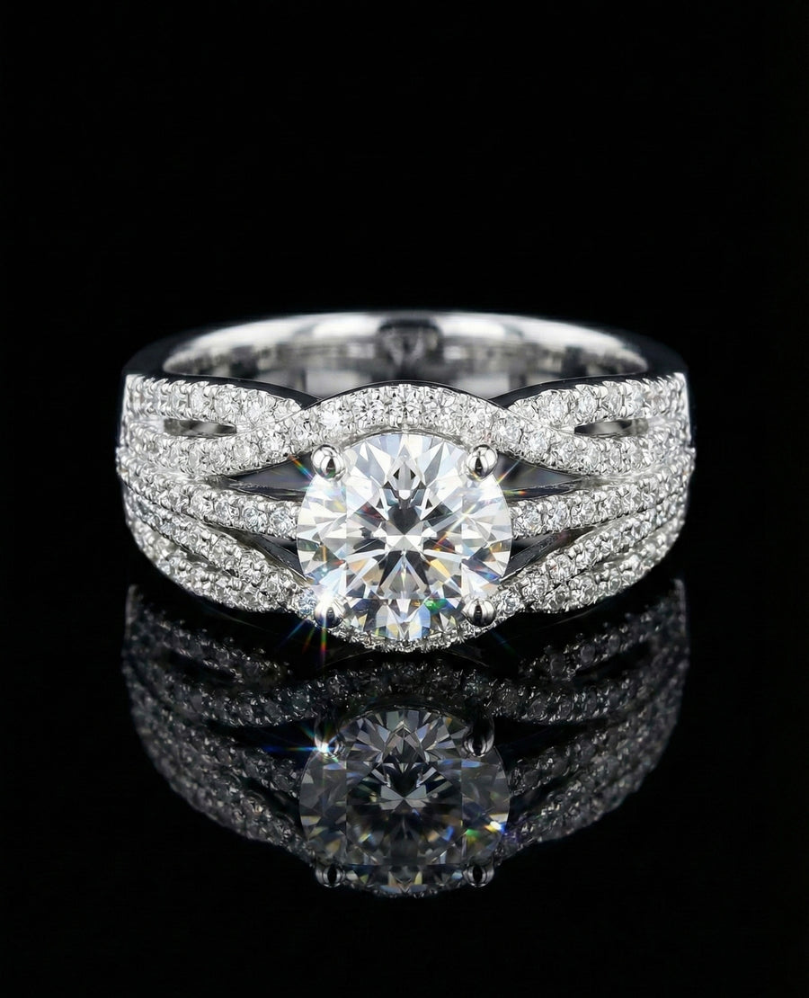 Infinite spilt 1Ct Moissanite Wedding/Promise Ring