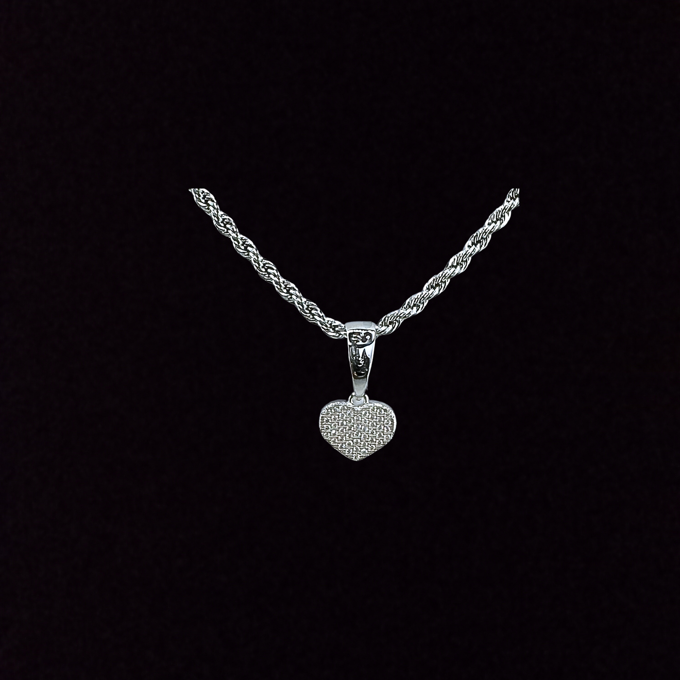 Moissanite in 925 Sterling Silver Heart Pendant