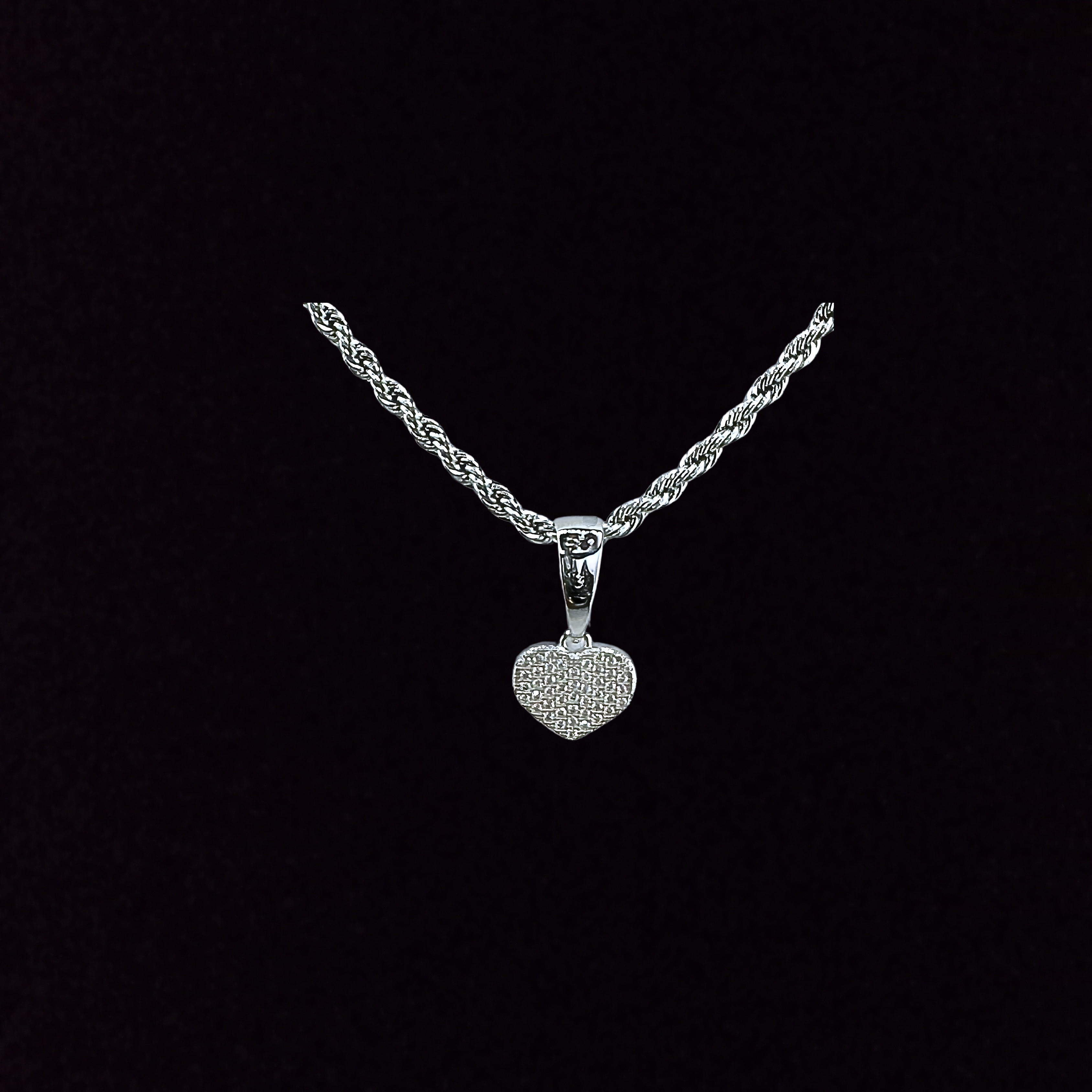 Moissanite in 925 Sterling Silver Heart Pendant