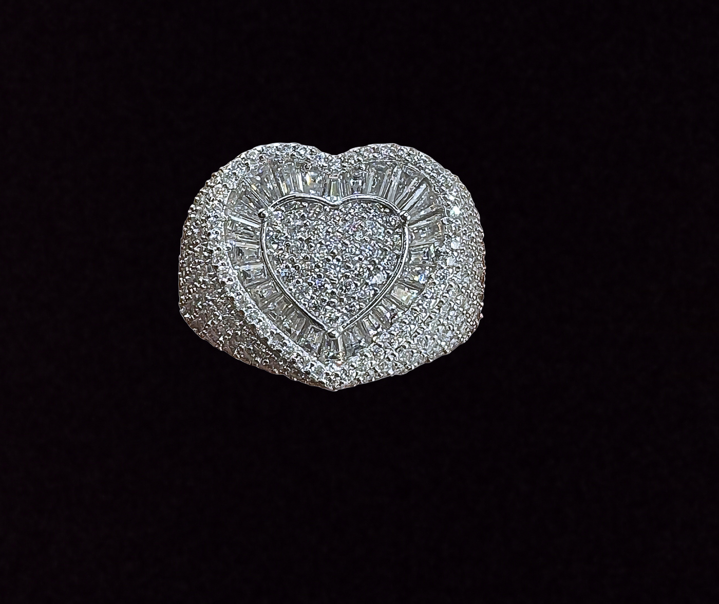 Moissanite in 925 Sterling Silver Heart Ring