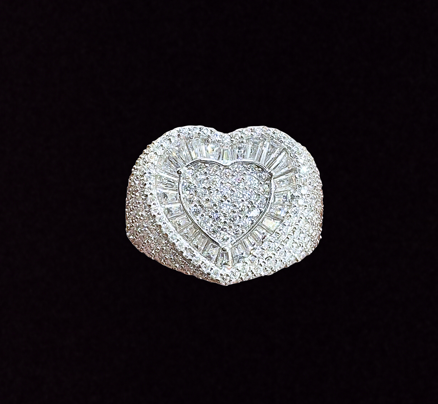 Moissanite in 925 Sterling Silver Heart Ring