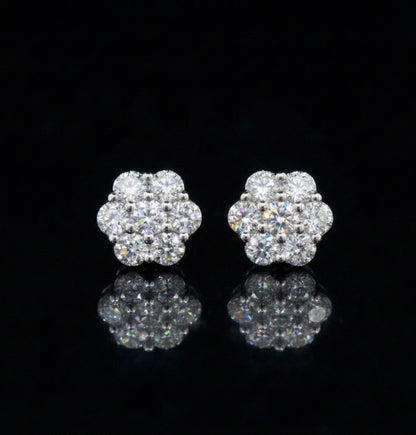 7MM Flower Cluster Moissanite Earrings