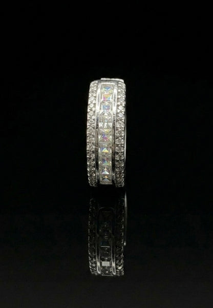 Princess Cut Moissanite Huggies Hoop Earrings