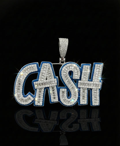 Blue Glow In Dark Moissanite CASH  Pendant