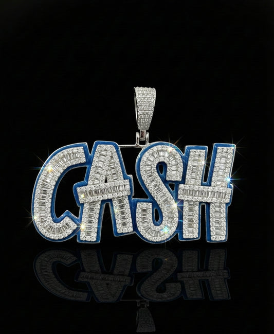 Blue Glow In Dark Moissanite CASH  Pendant