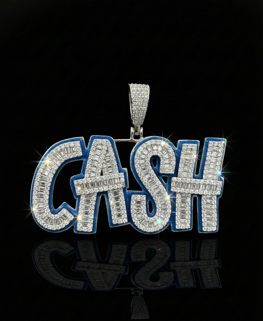 Blue Glow In Dark Moissanite CASH  Pendant