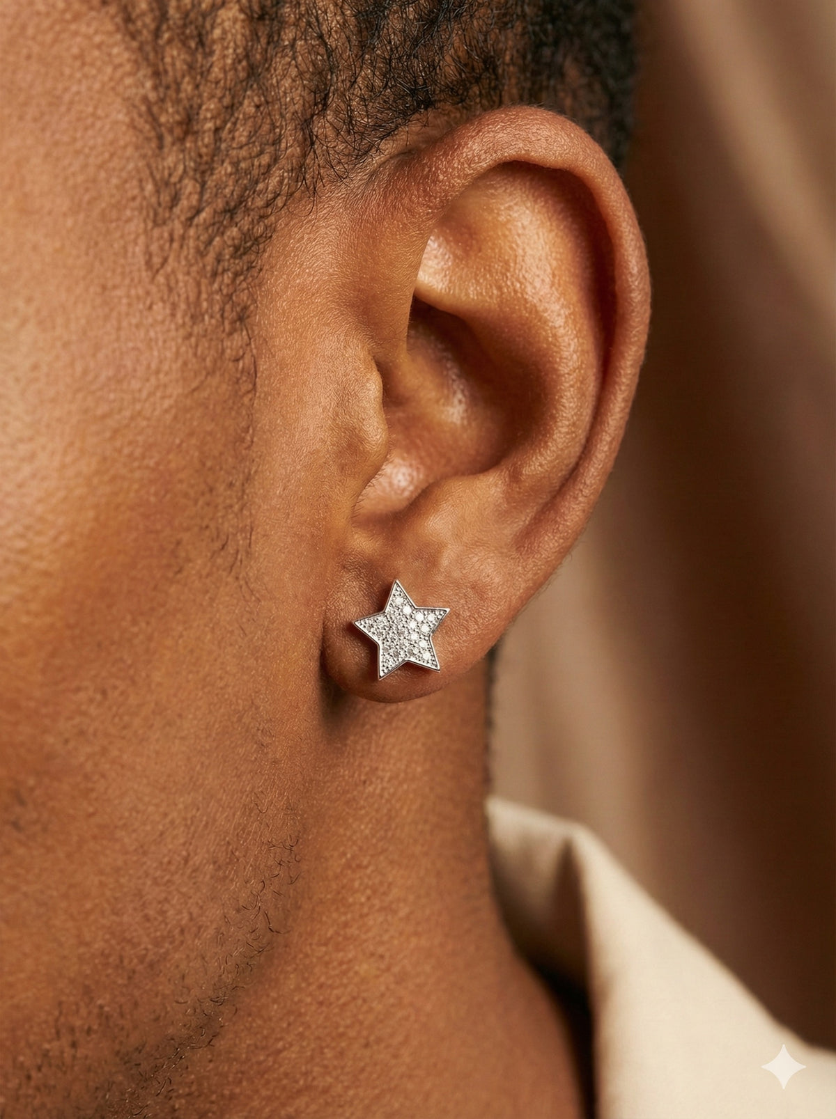 Small 5 Point Star Moissanite Stud Earrings