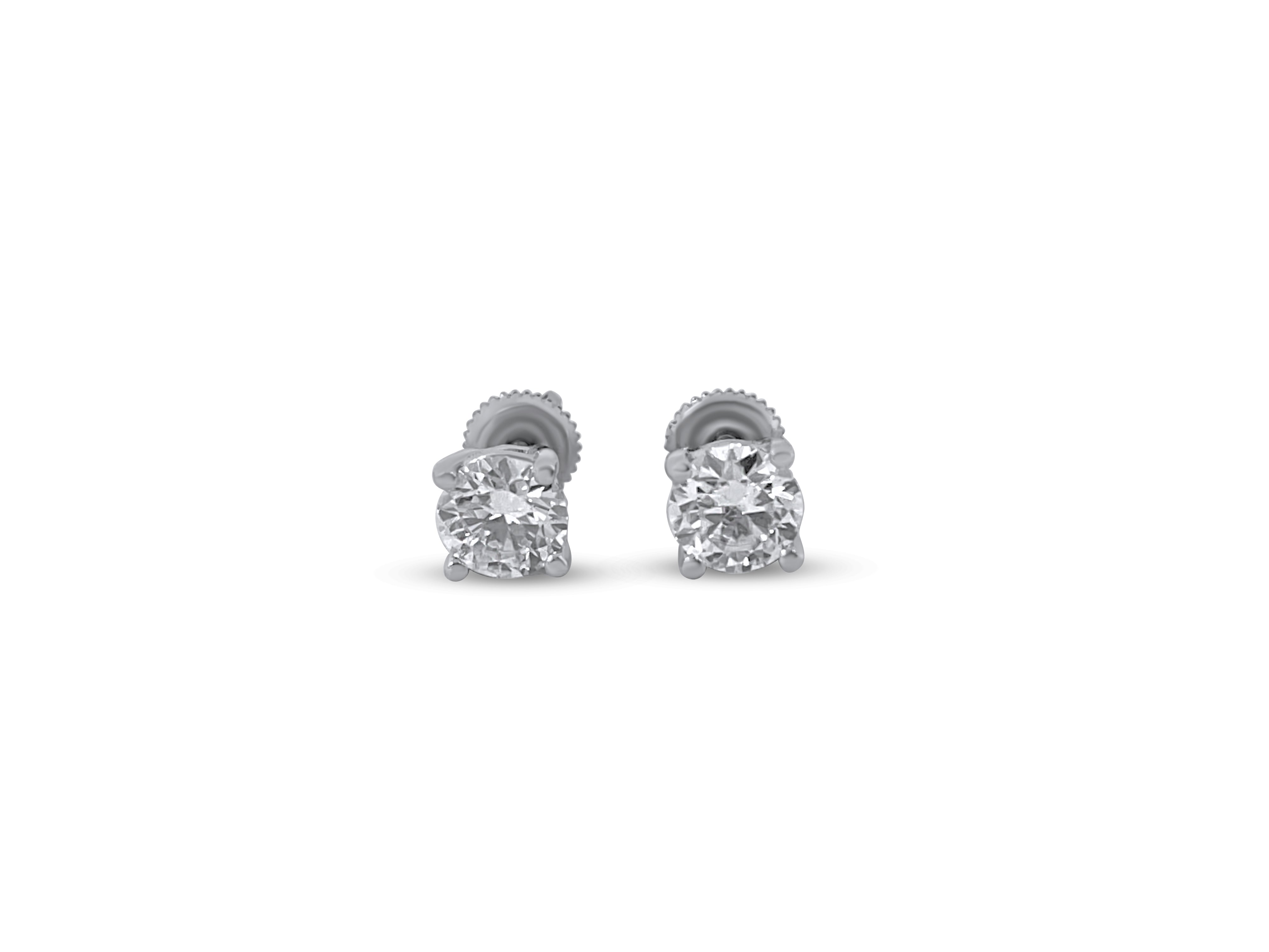 925 Sterling Silver and Moissanite 4mm Solitaire Stud Earrings