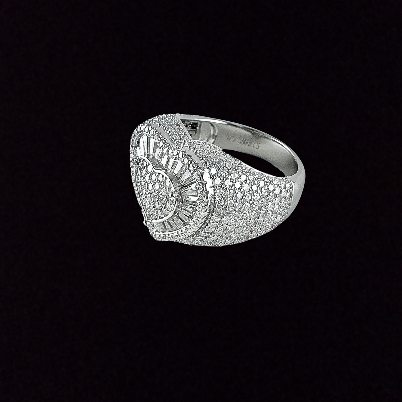 Moissanite in 925 Sterling Silver Heart Ring