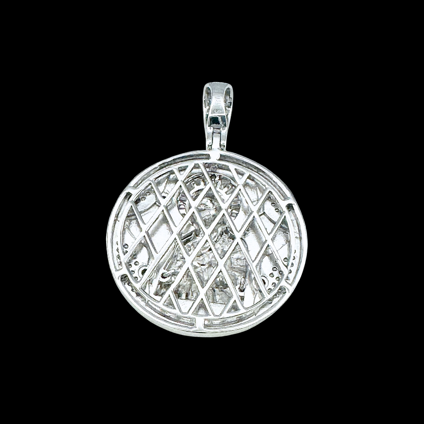 Moissanite in 18K White Gold Over Sterling Silver Virgin Mary Pendant