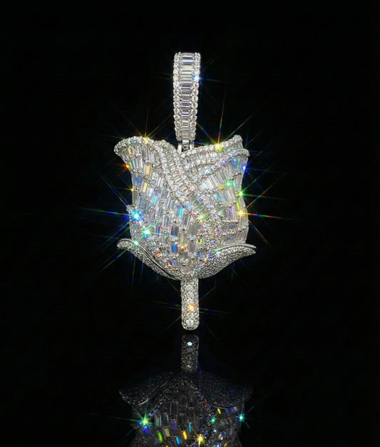 Baguette Rose Moissanite Pendant