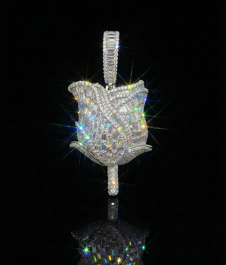 Baguette Rose Moissanite Pendant