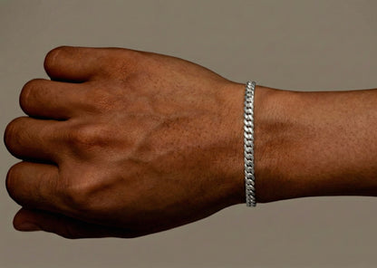 5MM Miami Cuban Bracelet In 18K White Gold