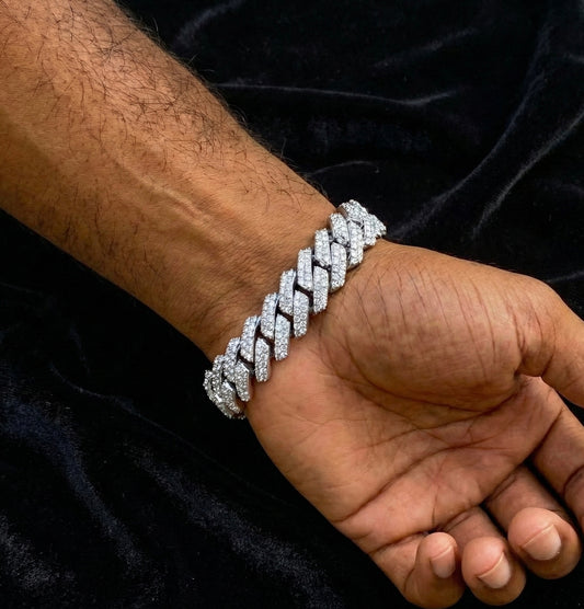 14MM Moissanite Diamond Cuban Bracelet