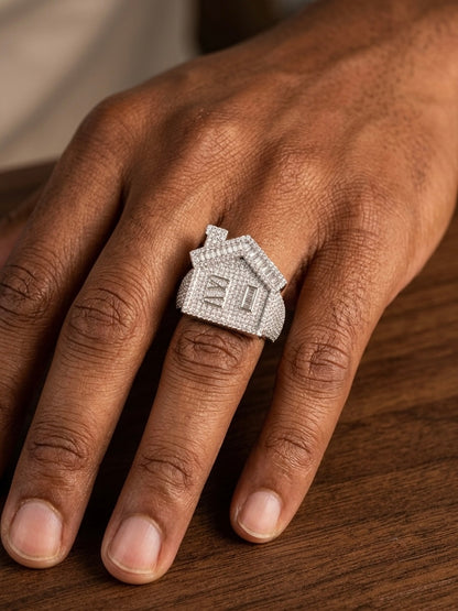 Moissanite Trap House Ring