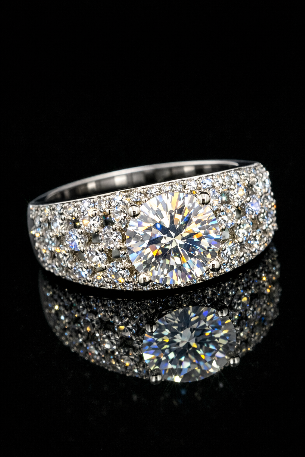 2.5Ct Mosaic Band Moissanite Wedding/Promise Ring