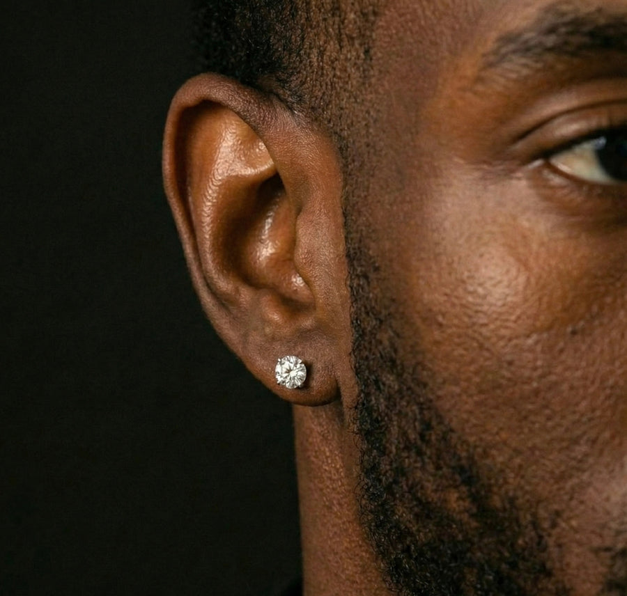 5MM (1Ct) Brilliant Cut Moissanite Stud Earrings