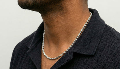 5MM Rope Chain In 18K White Gold