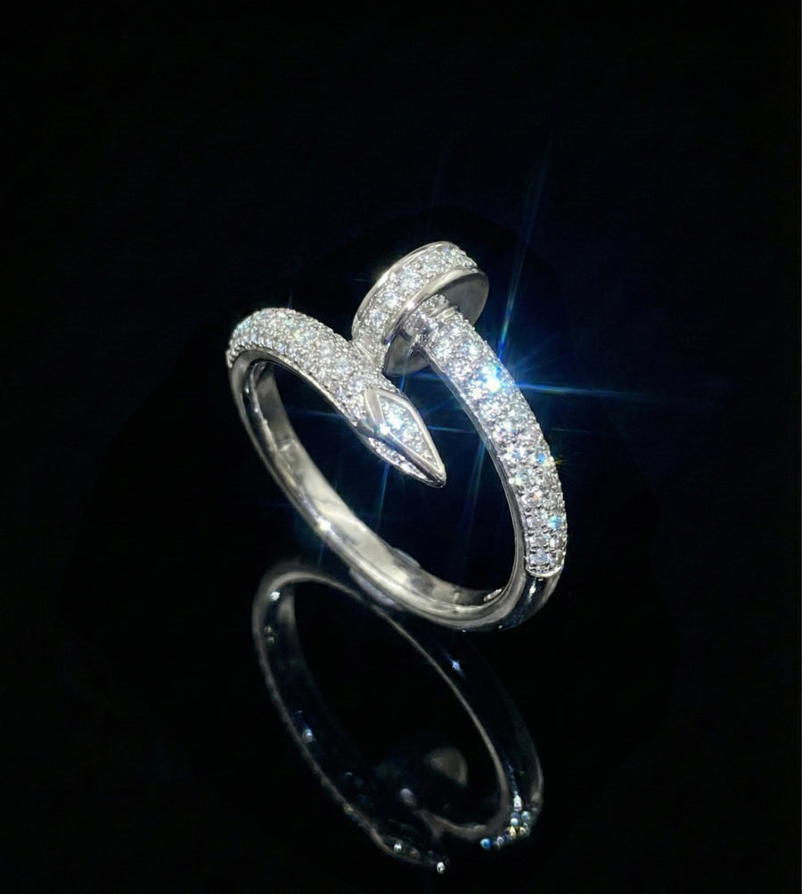 Moissanite Nail Ring