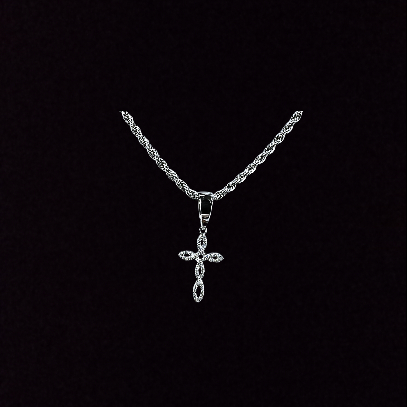 925 Sterling Silver and Moissanite  Cross Pendant