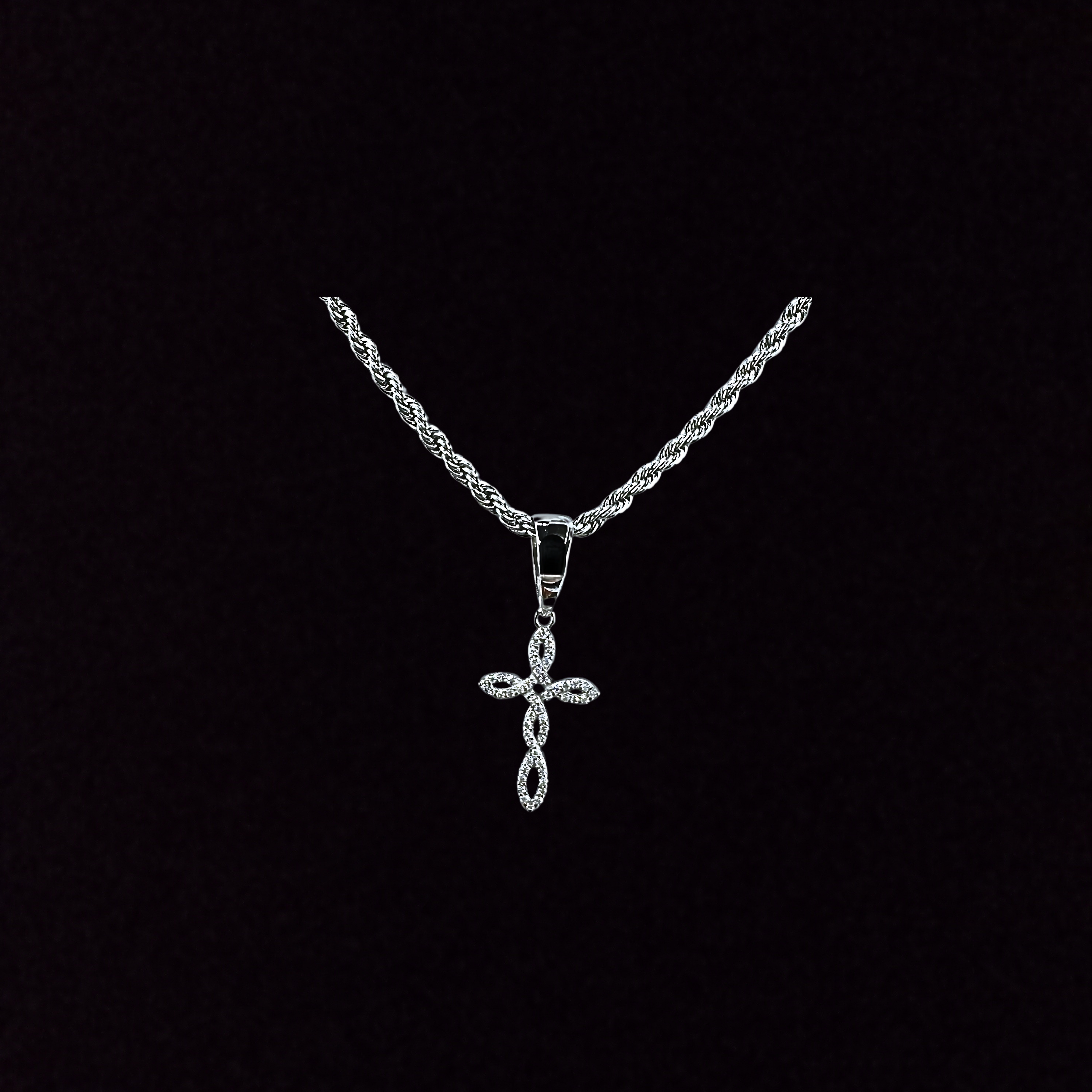 925 Sterling Silver and Moissanite  Cross Pendant