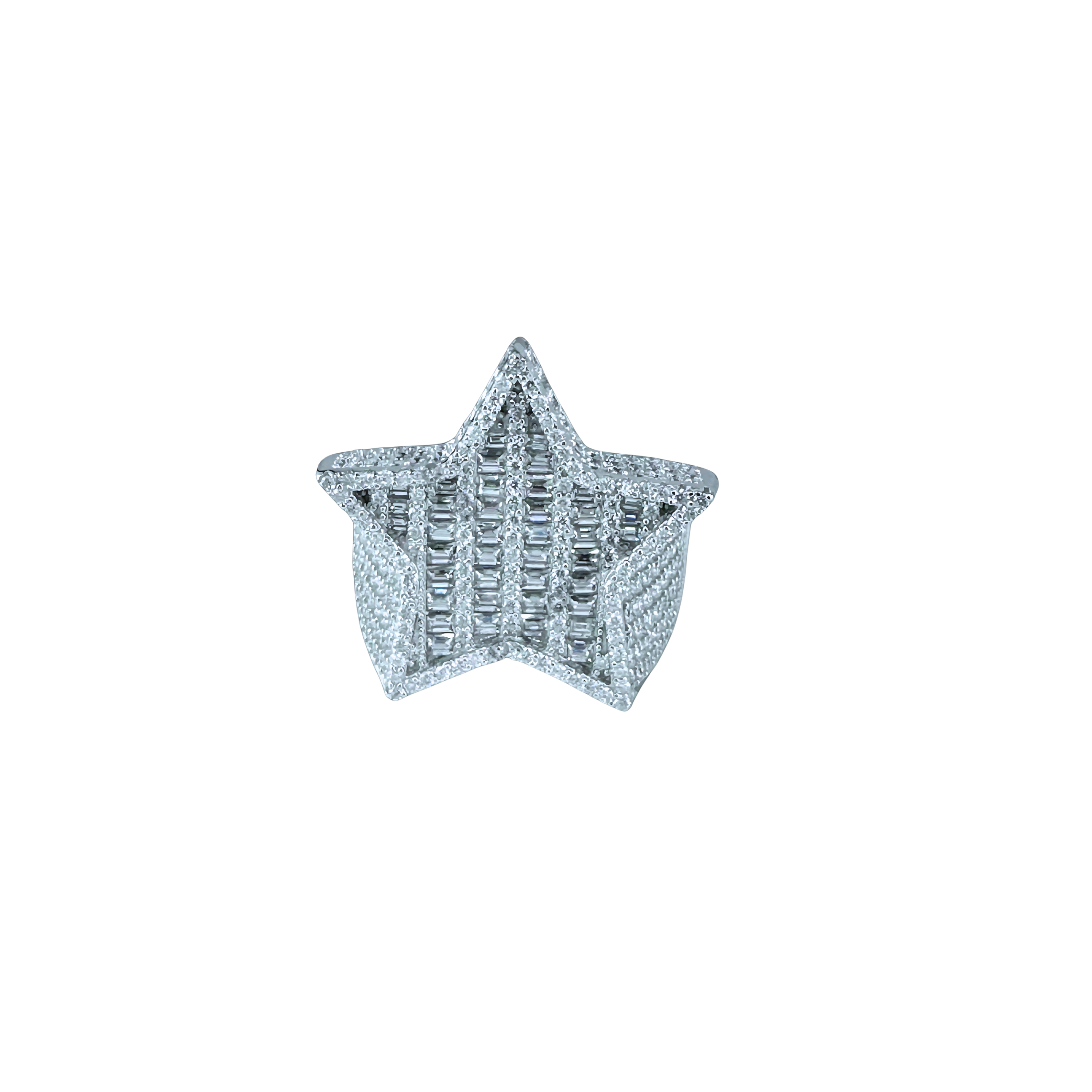 Moissanite in 925 Sterling Silver Star Ring