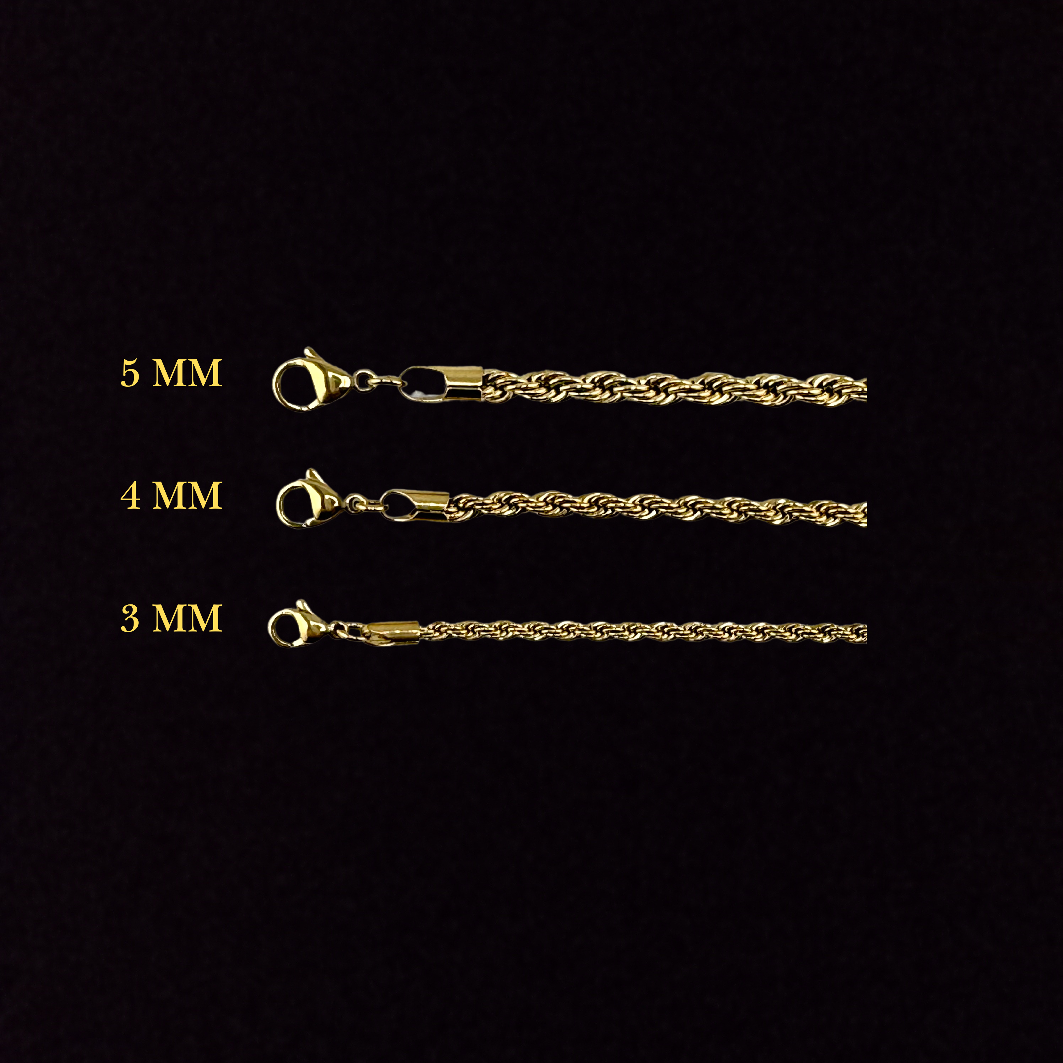 3mm Rope Bracelet in 18K Yellow Gold