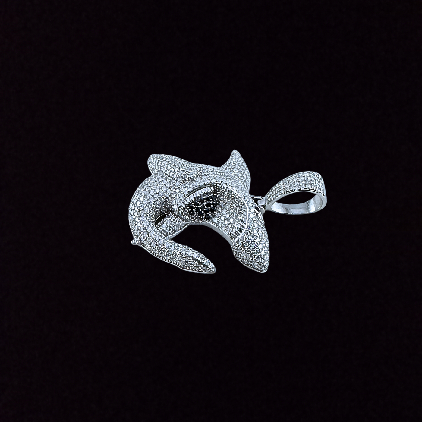 Moissanite in 925 Sterling Silver Shark Pendant