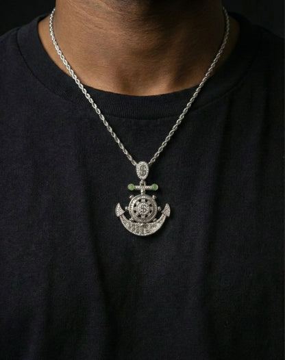 Green Dollar Moissanite Ancher Pendant