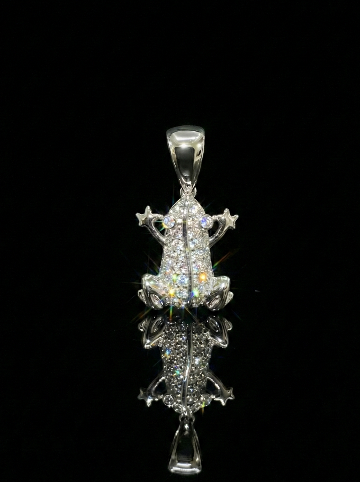 Moissanite Frog Pendant