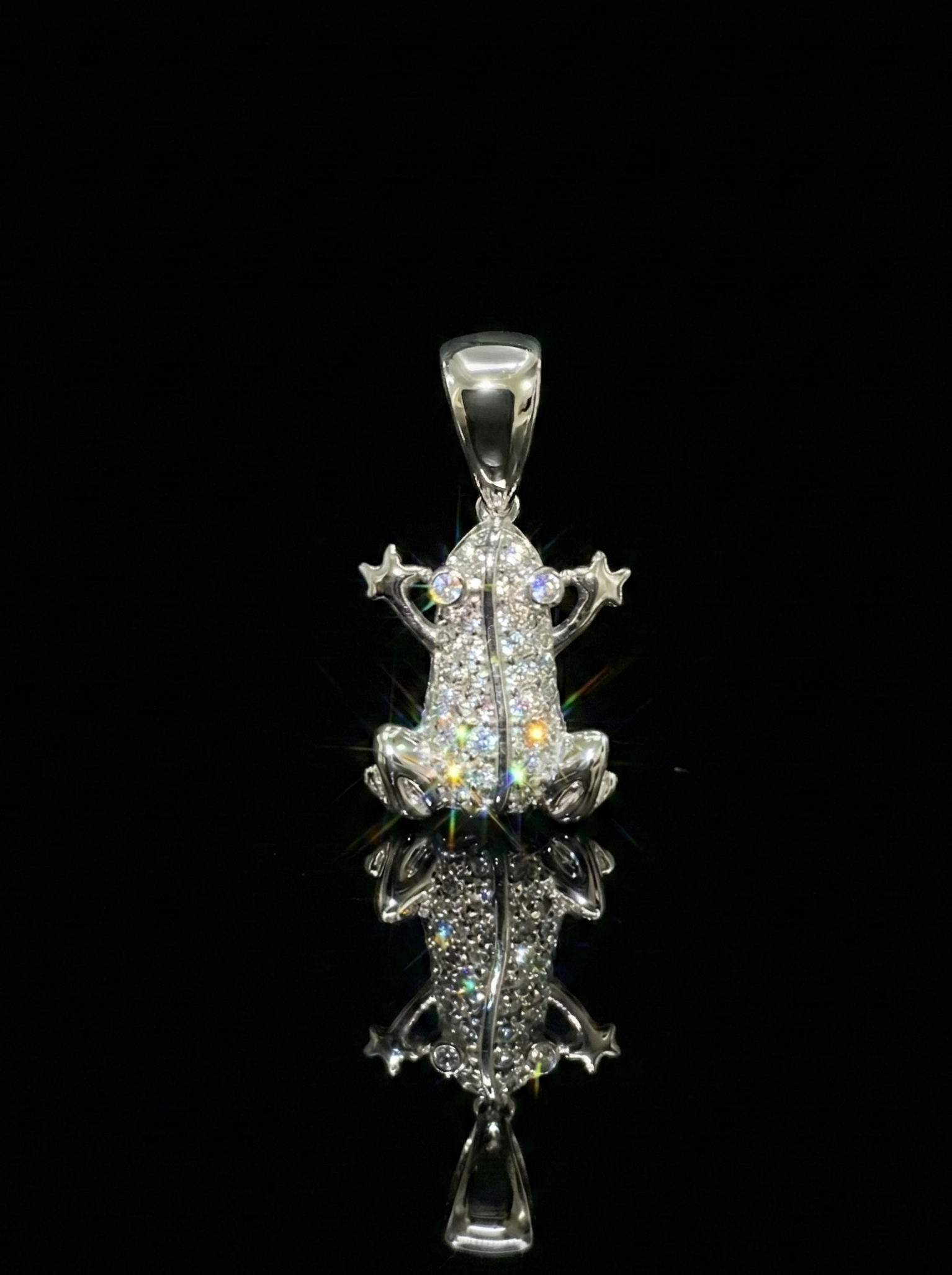 Moissanite Frog Pendant