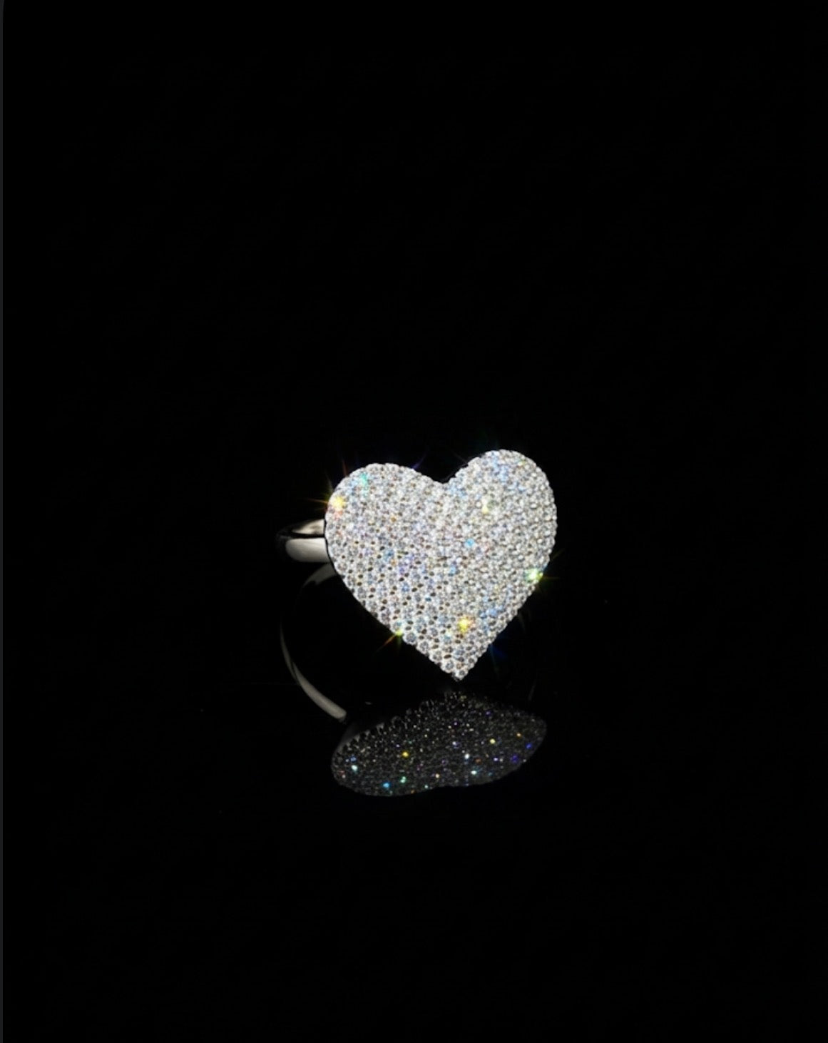Curved Heart Moissanite Ring