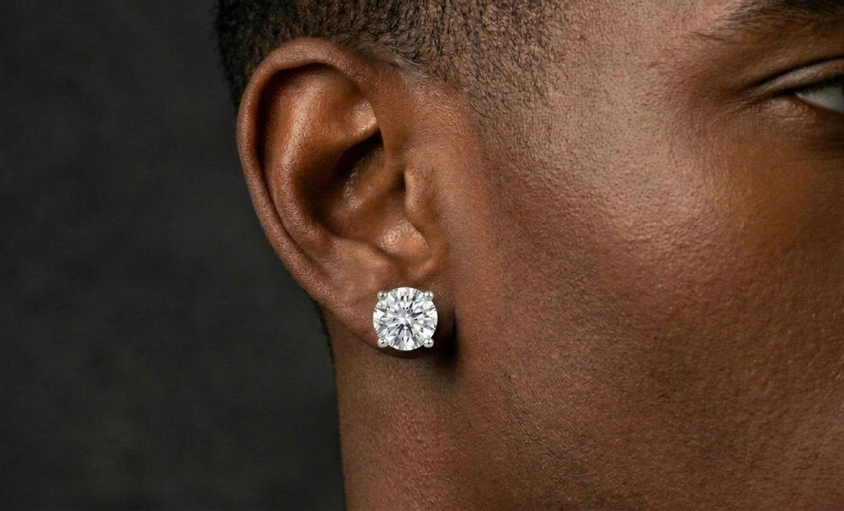 10MM (6.8ct) Brilliant Cut Moissanite earrings