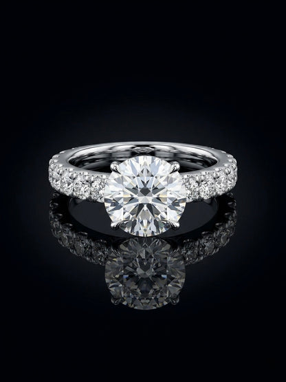 4 Ct Brilliant Cut Eternity Band Wedding/Promise Moissanite Ring