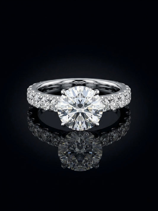 4 Ct Brilliant Cut Eternity Band Wedding/Promise Moissanite Ring
