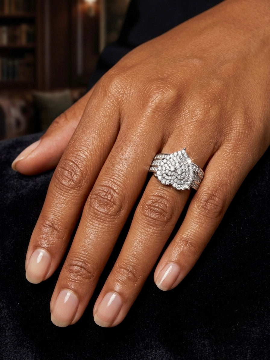 Moissanite Heart Ring
