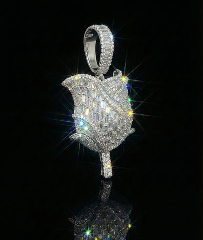 Baguette Rose Moissanite Pendant