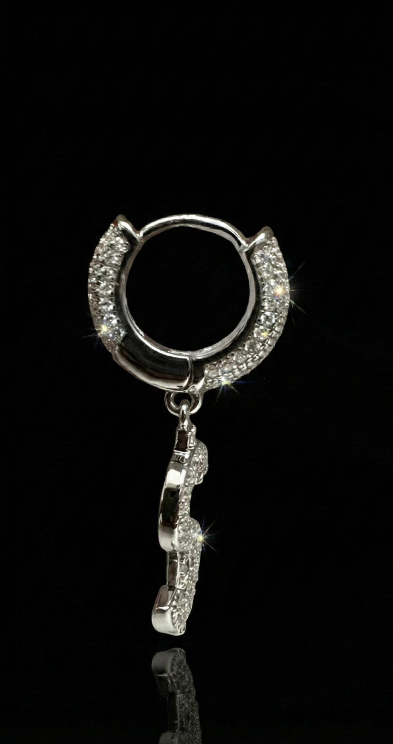 Moissanite Dollar Sign Hoop Earrings