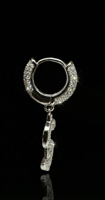 Moissanite Dollar Sign Hoop Earrings