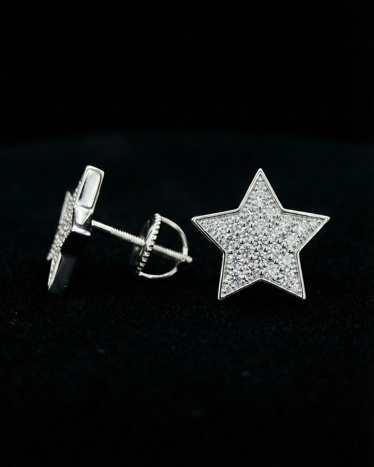Small 5 Point Star Moissanite Stud Earrings