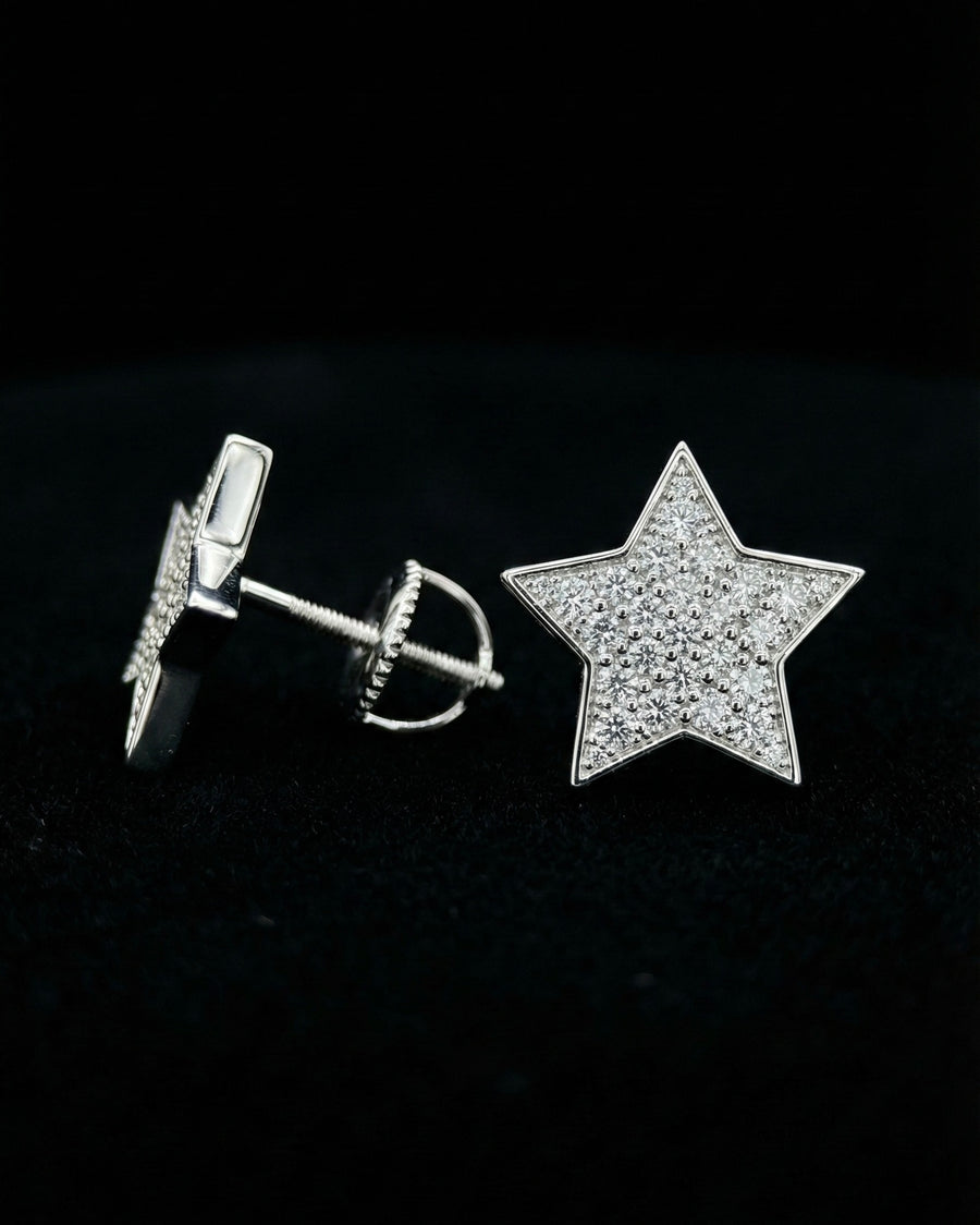 Small 5 Point Star Moissanite Stud Earring