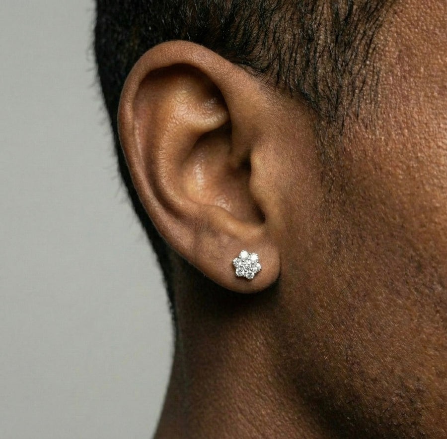 6MM Flower Cluster Moissanite Earrings