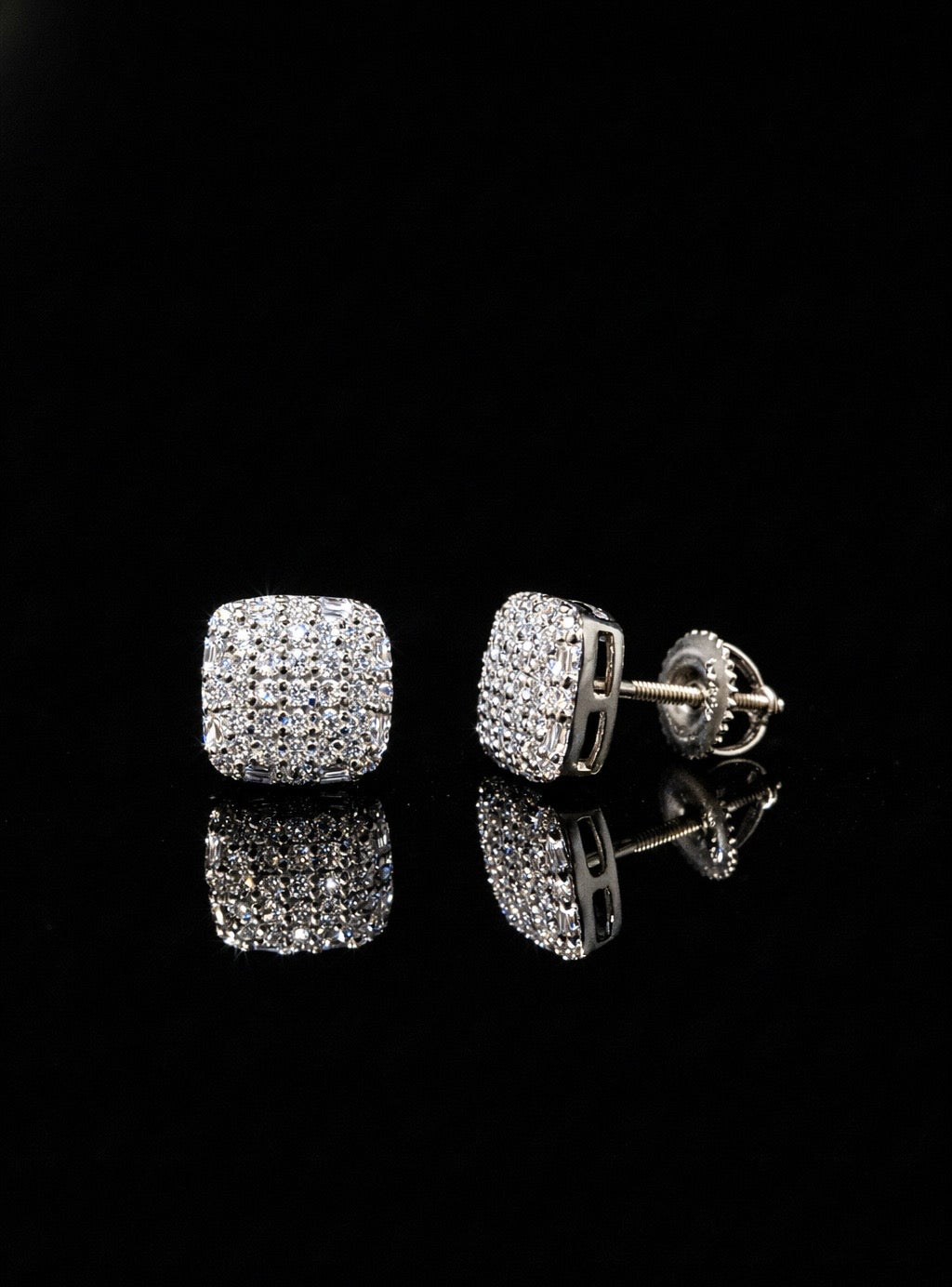 Iced Cushion-Cut Moissanite Earrings