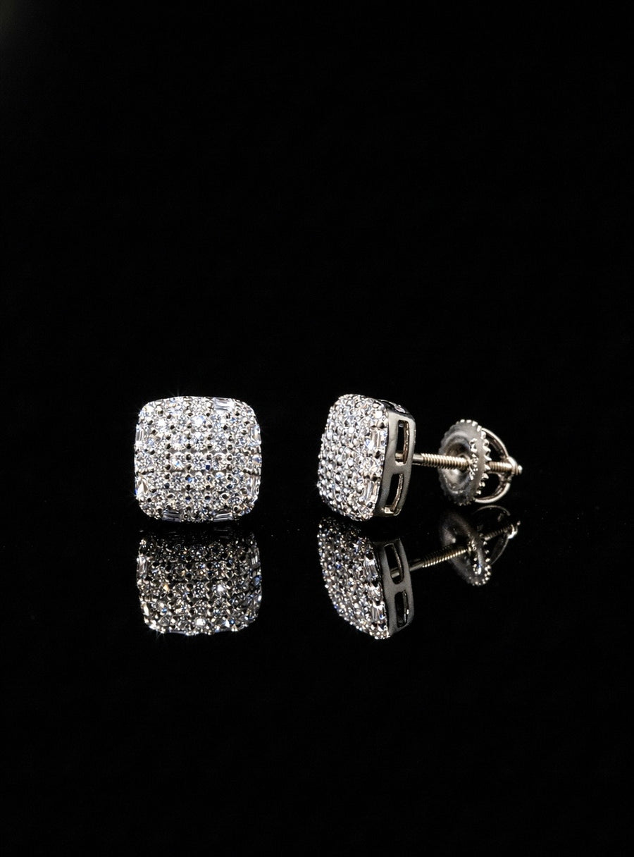 Iced Cushion-Cut Moissanite Earrings