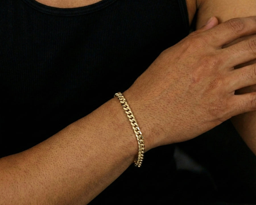 6MM Miami Cuban Bracelet In 18K Yellow Gold