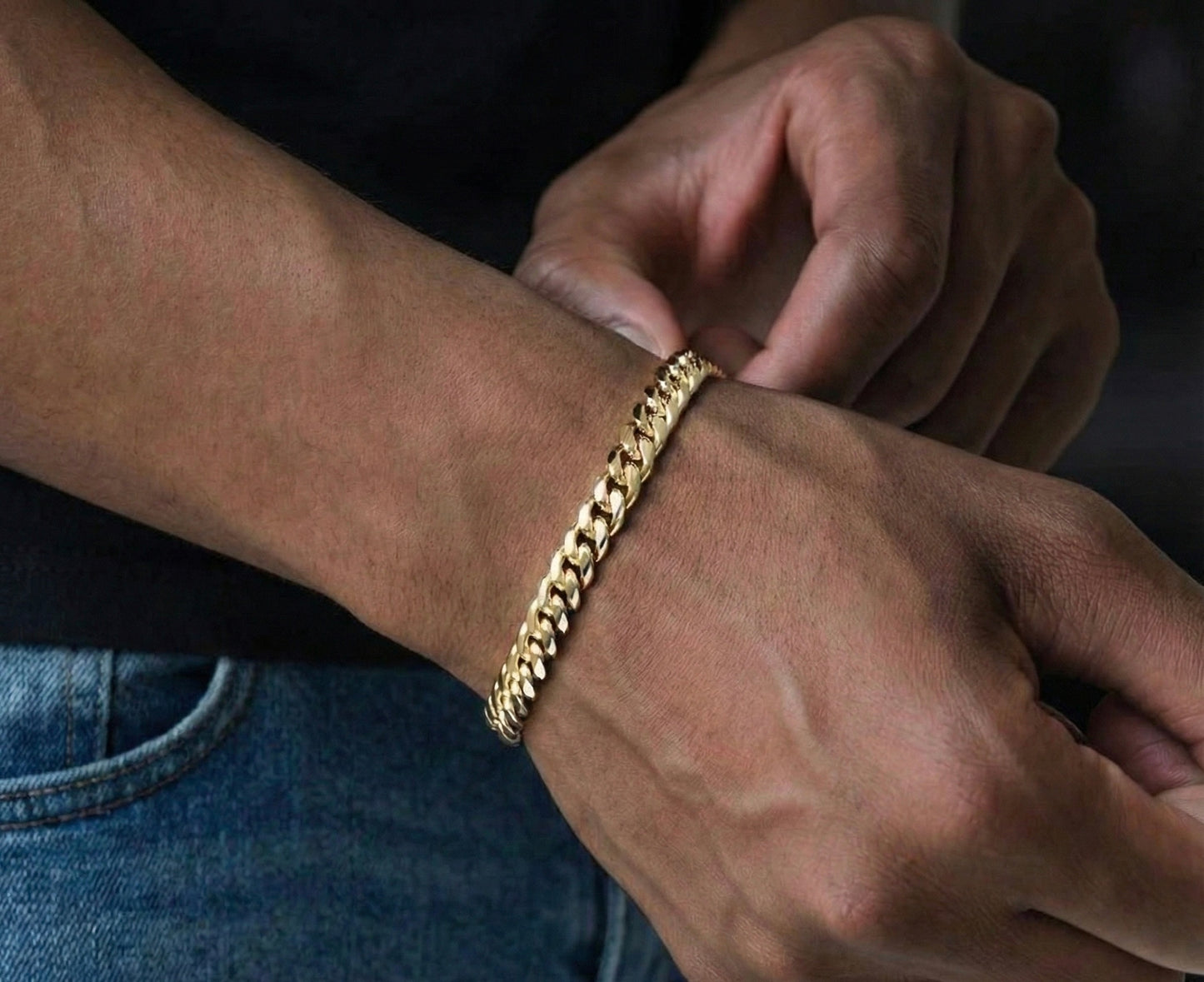 8MM Miami Cuban BraceletIn 18K Yellow Gold
